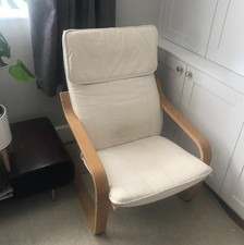 Ikea Poang chair, adult size. Washable cream fabric cover