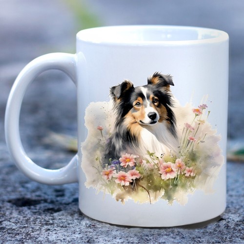 Pet dog mug watercolour - pet, mug,