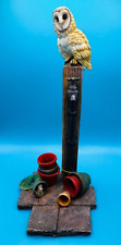 The Leonardo Collection Barn Owl perched on a post Figurine Ornament 21.5cm high