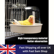 1xBird Water Bath Tub For Pet Cage Hanging Bowl Parrots Parakeet Birdbath Supply