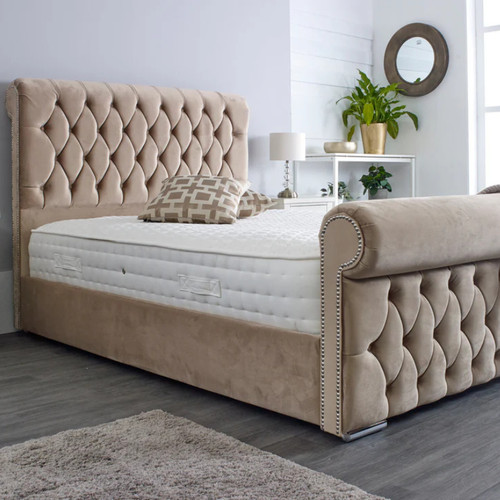 Chesterfield sleigh bed frame - sleigh,