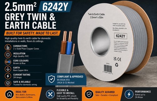 5mm twin earth - 2.5mm, &