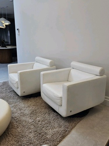 Natuzzi pair white - white, leather