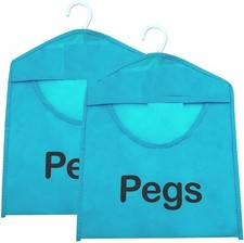 2pk Fabric Clothes Peg Bag peg Hanger Laundry Washing Hanging Peg Clip Basket