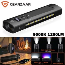 EDC Rechargeable Flat Flashlight Torch Work Light Infrared Phone Charger Lighter