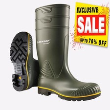 Dunlop Acifort Mens Protective Durable Wellies Wellington Boots Green