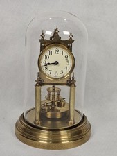 Gustav Becker Anniversary torsion 400 day Mantel Clock Porcelain Under Dome