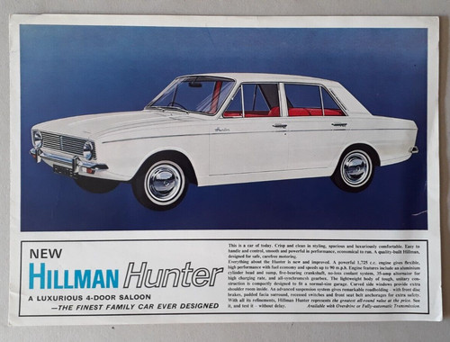 Hillman hunter saloon - saloon, brochure