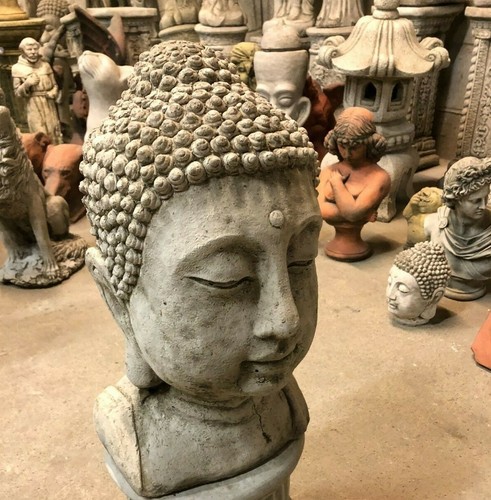 Buddhas head garden ornament - buddhas,