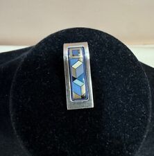 Frey Wille Fire-Enameled Rhodium-Palladium Plated Wave Cubist Pendant No Chain