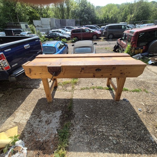 Vintage wooden workbench with - vintage,
