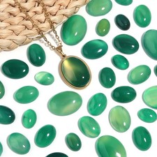 Natural Green Agate Oval