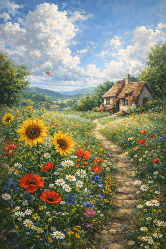 Sunflower wildflower meadow - sunflower,