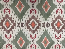 Portia Ikat Linen Green orange