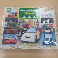 Matchbox Motorcity Around Britain Playset MC 805 Boxed Map Car Bus Taxi Fire '92