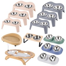 Elevated Dog Bowls Stainless Steel Raised Bowl Foldable For Medium & Large Dogs