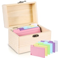 Wood Recipe Box with 150 Cards
