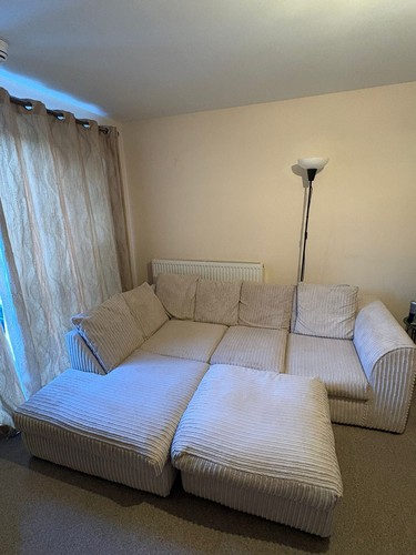 Corner sofa with footstool - sofa,