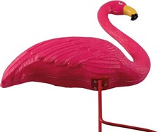 Weatherproof Garden Flamingo Ornament with Ground Spike Decor Durable PE Pink