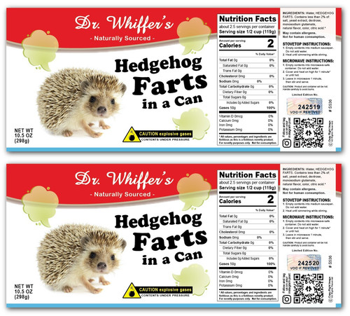 Hedgehog farts soup - soup, labels
