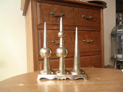 Vintage ornate brass triple - brass,