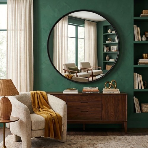 Round mirror black deep - mirror,