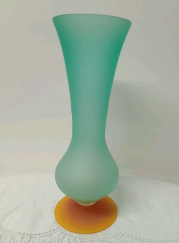 French art glass vase aqua - art, vase,