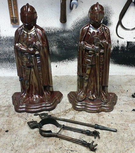 Pair antique lustre - pair, enamel
