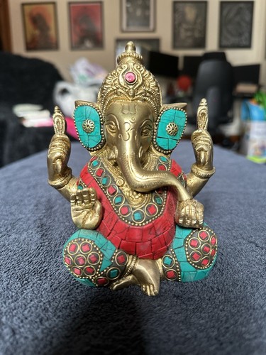 Ganesh brass handmade - brass, statue