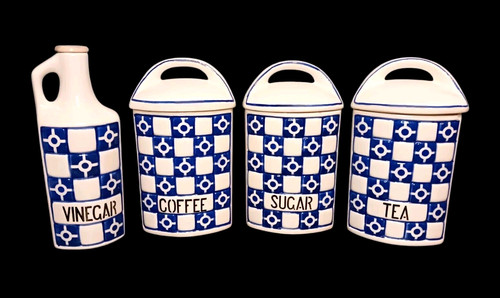Vtg blue white - white, kitchen