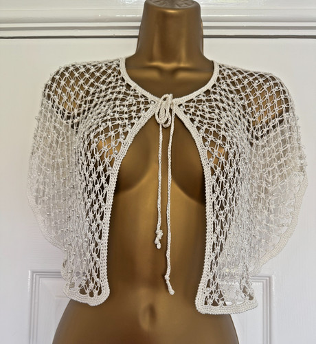 Lace cape with pearl - lace,