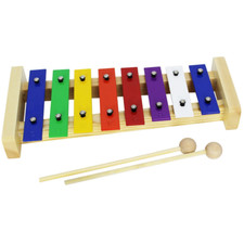 Glockenspiel 8 Note - Rainbow Coloured Keys, C-C, with Beaters - A-Star
