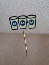 Enamel Milk Brigade Lapel Hat Tie Pin Badge Food Drink Dairy Farmer Association