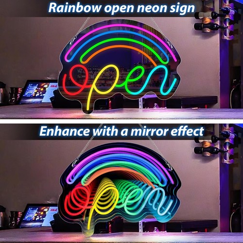 Rainbow open neon led sign - neon,
