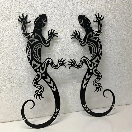 Piece iron gecko lizard wall - 2-piece,