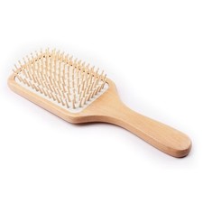 Massage Comb Wooden Paddle Brush Beige 22.00X6.50X3.50 cm for Hair