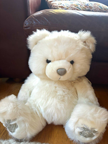 Big fluffy white plush teddy - fluffy,