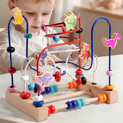 Wooden bead maze - wooden, –