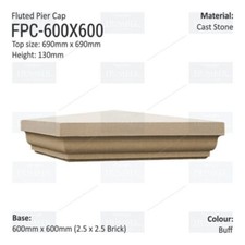 Large Decorative Fluted Pier