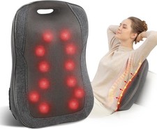 Comfier Shiatsu Massage Cushion w/ Heat 12 Nodes Adjustable Intensity Chair Pad
