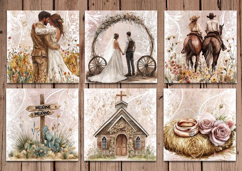 Wedding cowboy card toppers - card,
