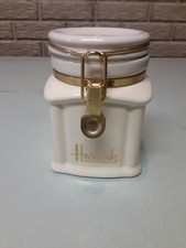 Harrods Knightsbridge FOOD HALLS Cream Gold Coffee Style Canister Jar UK Pantry