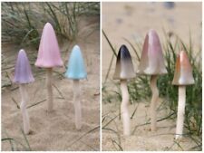 2 sets of Timeless Toadstools ceramic garden ornaments decor GARDENERS GIFT