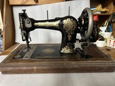Antique St Pancras English Made Sewing machine With Key And Box