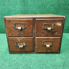 4 Drawer Wood Index Card