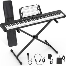 88 Key Piano Keyboard Beginner Electric Digital with Full Size Semi... 