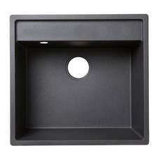 Cooke & Lewis Hirase Black Composite quartz 1 Bowl Sink