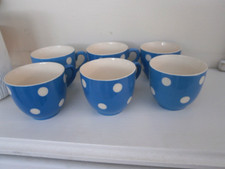 T G Green & Co Cornishware Blue Domino Cups Small " Espresso " size  x6
