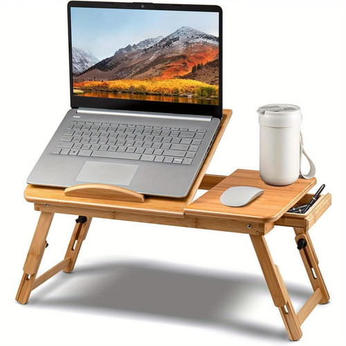 Bamboo folding laptop table - bamboo,