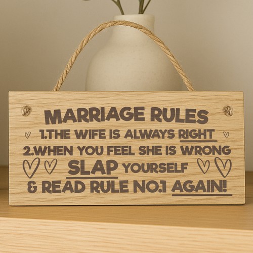 Funny marriage rules sign - marriage,